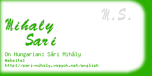 mihaly sari business card