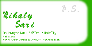 mihaly sari business card